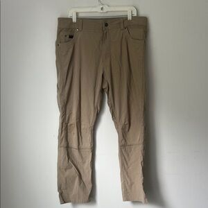 Kuhl Men Cotton Blend Hiking Walking Cargo Pants Green Brown Sz 38x30 🟦